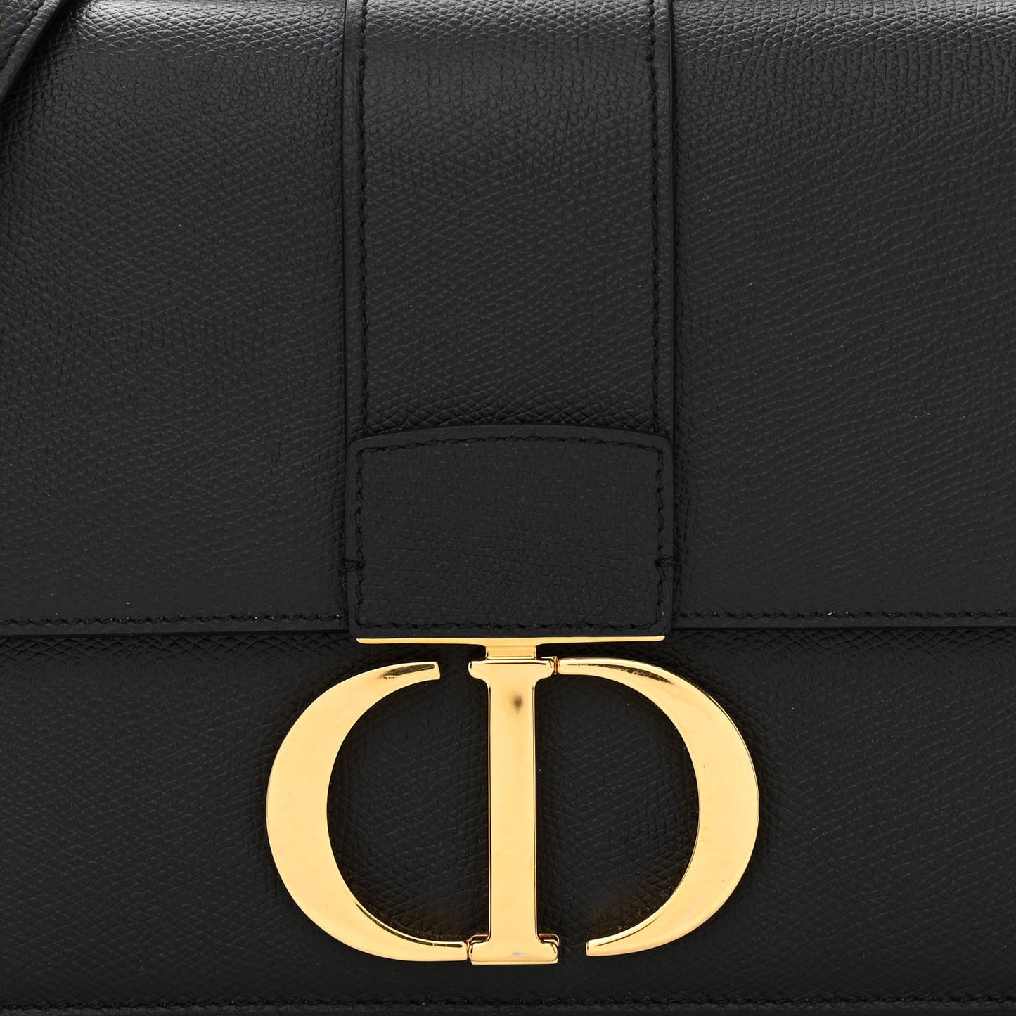 Grained Calfskin 30 Montaigne Flap Bag Black