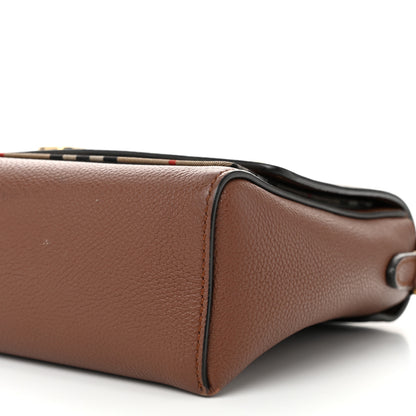 Burberry Grainy Calfskin Vintage Check Note Crossbody Bag Malt Brown 9 of 10