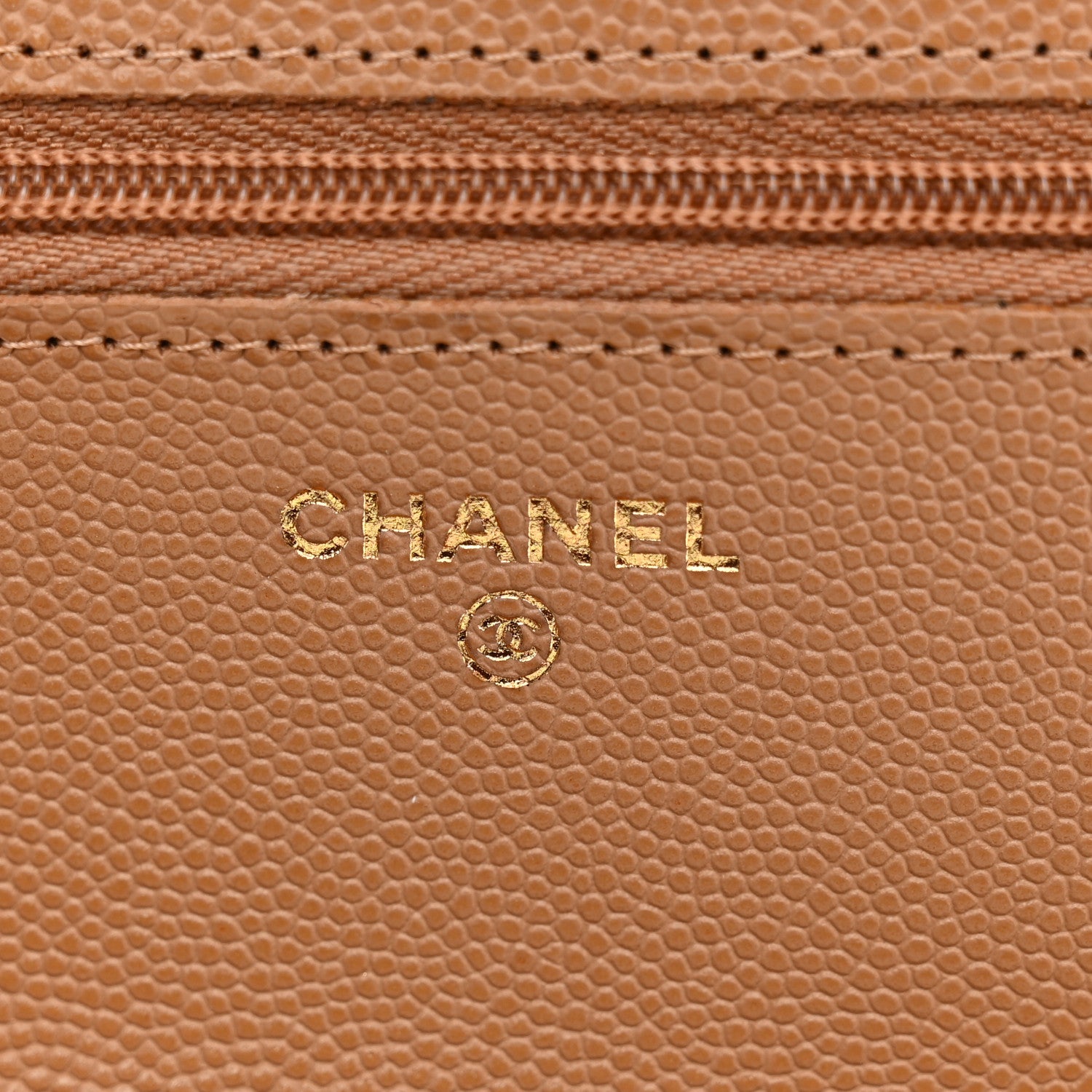 Chanel Caviar Quilted Wallet on Chain WOC Dark Beige 6 of 12