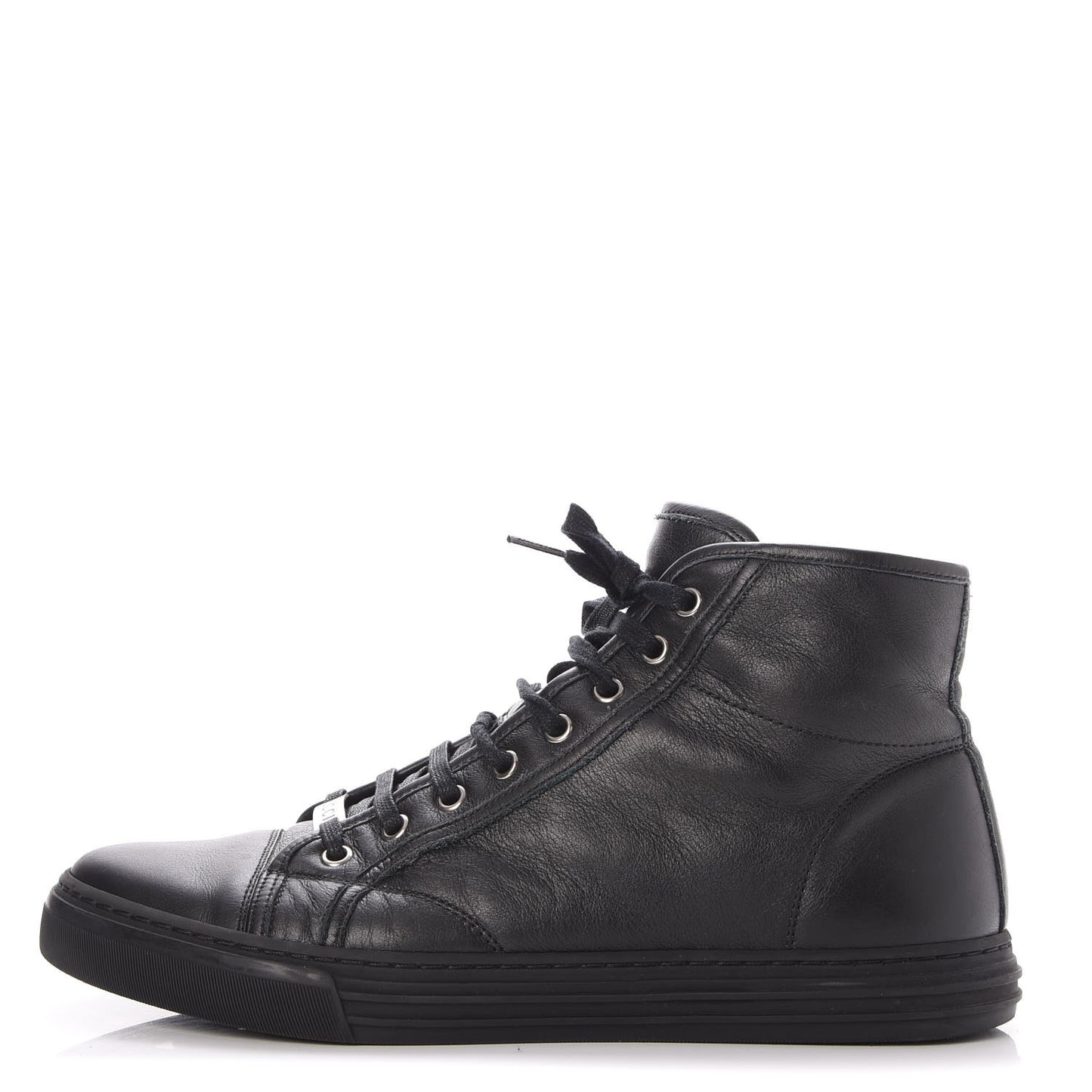 Mens Calfskin Miro Soft High Top Sneakers 8 Black