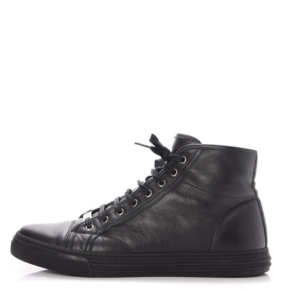 Gucci Mens Calfskin Miro Soft High Top Sneakers 8 Black 1 of 12