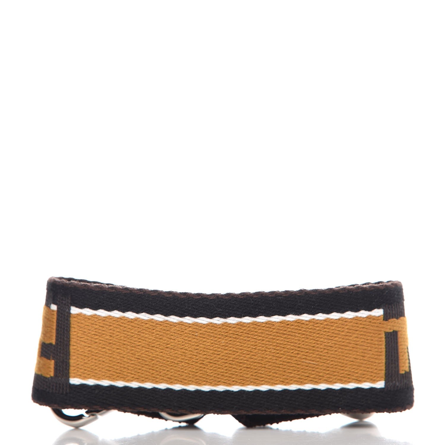 Fendi Ribbon Vitello Century FF Striped Mini Strap You Black Tobacco 2 of 5
