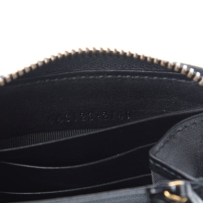 Gucci Calfskin Matelasse GG Marmont Zip Around Wallet Black White 6 of 7