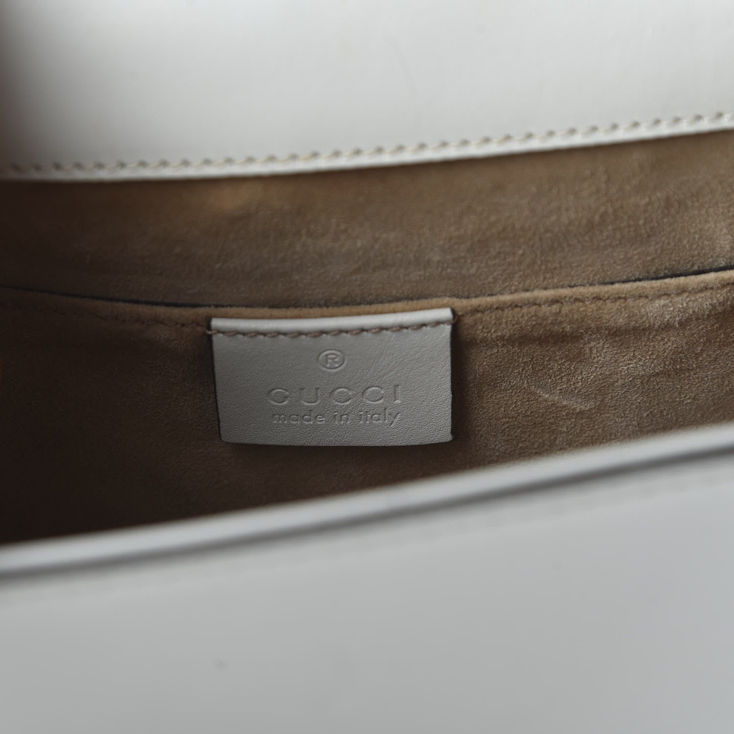 Gucci Calfskin Animal Studs Mini Sylvie Top Handle Bag White 8 of 9