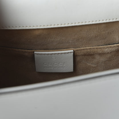 Gucci Calfskin Animal Studs Mini Sylvie Top Handle Bag White 8 of 9