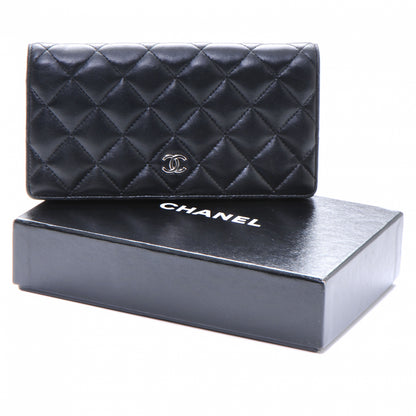 Chanel Lambskin Quilted Yen Wallet Black 3 of 7