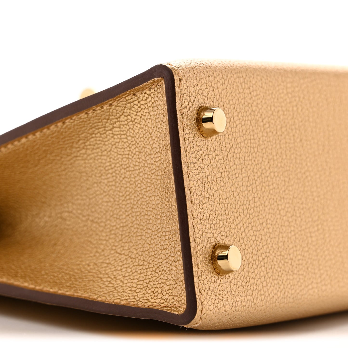 Metallic Chevre Chamkilight Mini Kelly Sellier 20 Dore