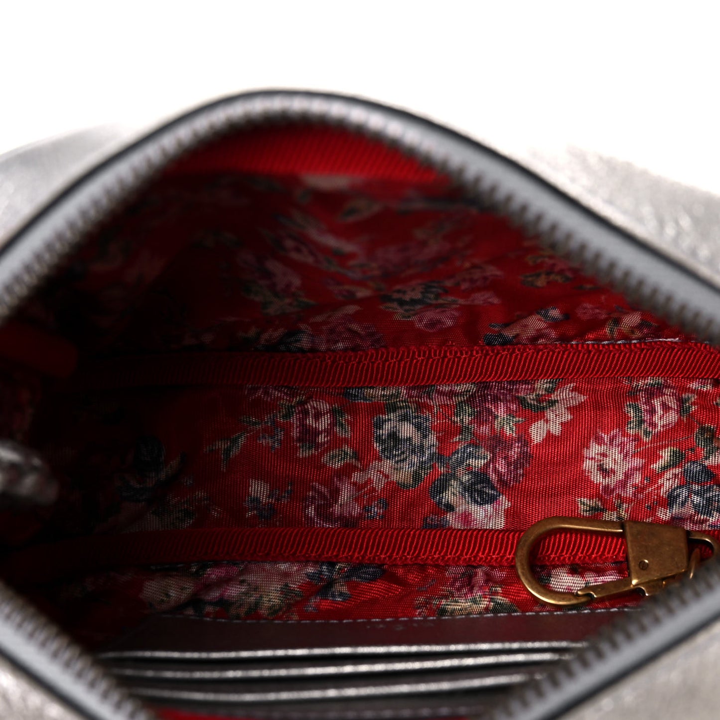 Laminated Nappa Web Trapuntata Mini GG Shoulder Bag Argento