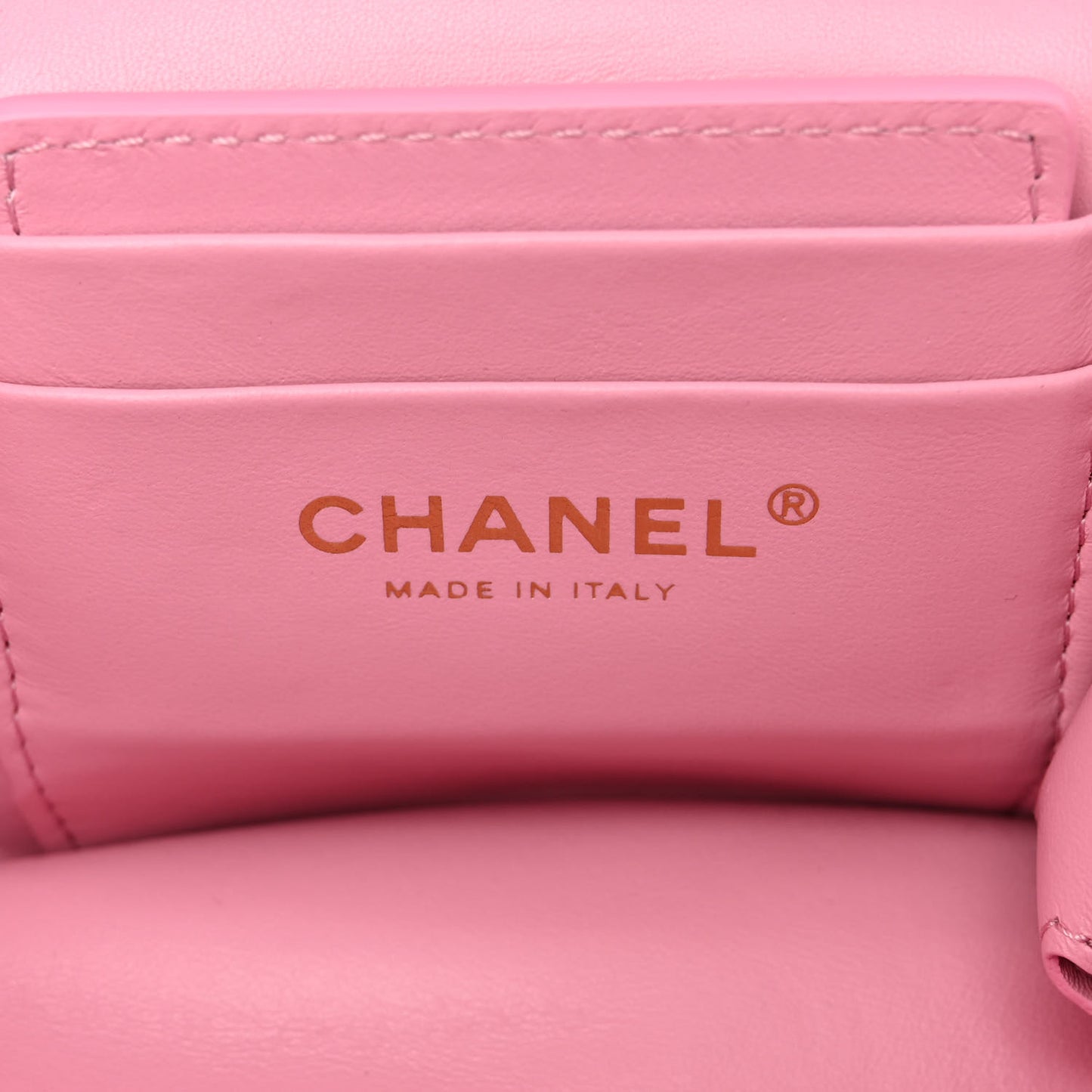Shearling Lambskin Quilted Small CC Vanity Case Pink