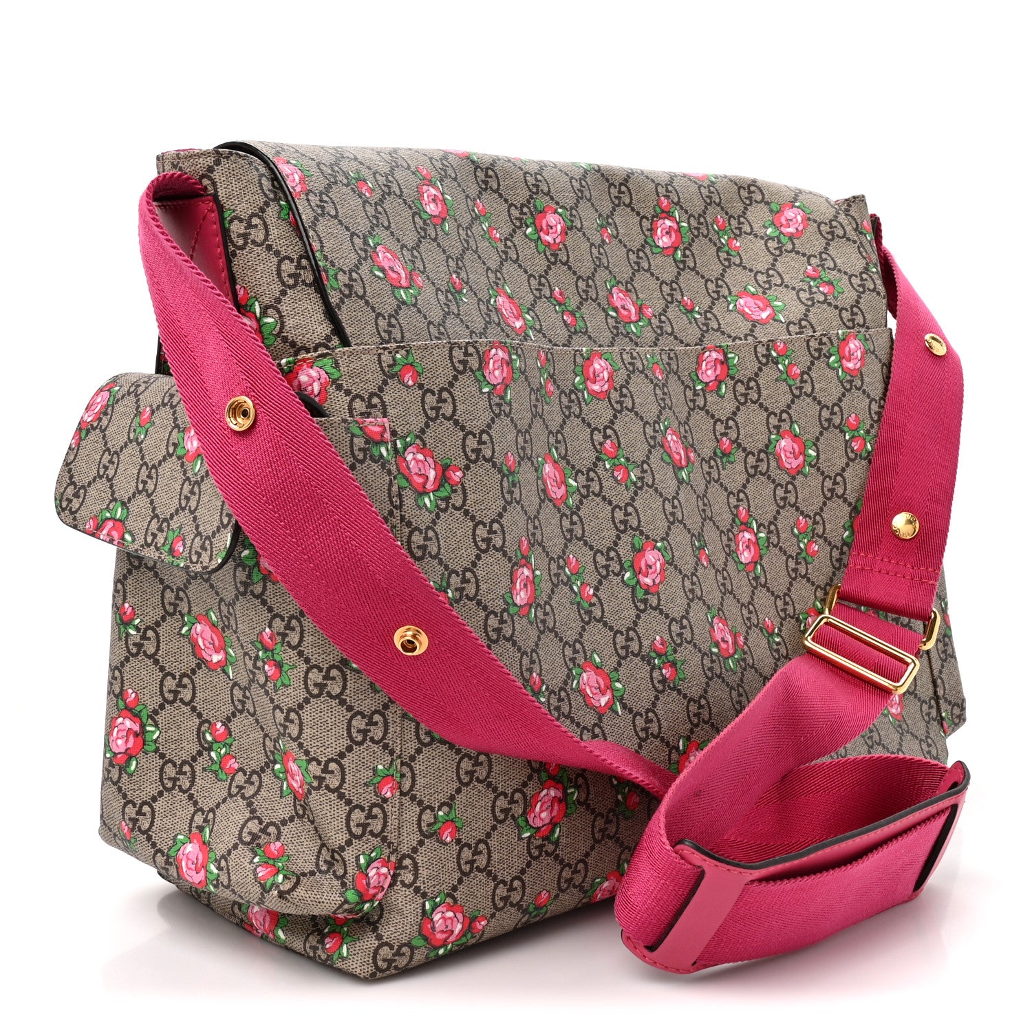 Gucci GG Supreme Monogram Rose Bud Diaper Bag Pink 2 of 12