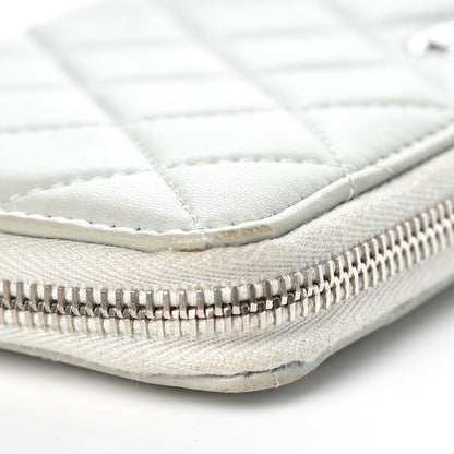 Chanel Lambskin Quilted Large Gusset Zip Around Wallet Light Green 11 of 14