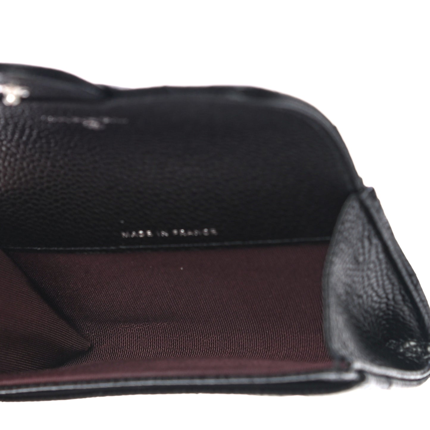 Caviar Quilted Flap Card Holder Wallet Black