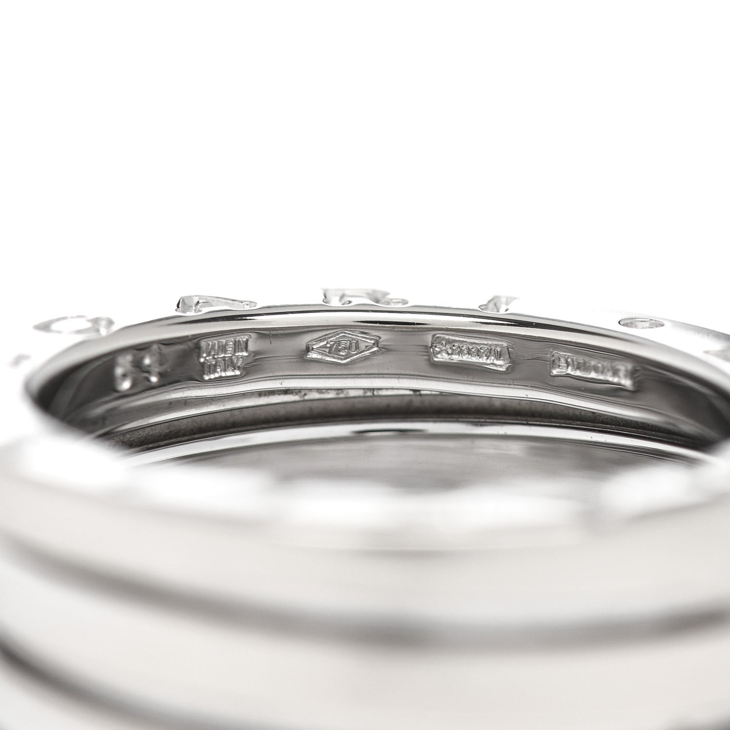 18K White Gold B.Zero1 Three-Band Ring 51 5.75