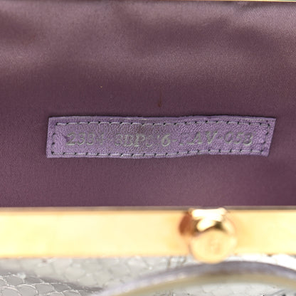 Fendi Metallic Crocodile Flipping Vanity Mirror Clutch Silver 6 of 6