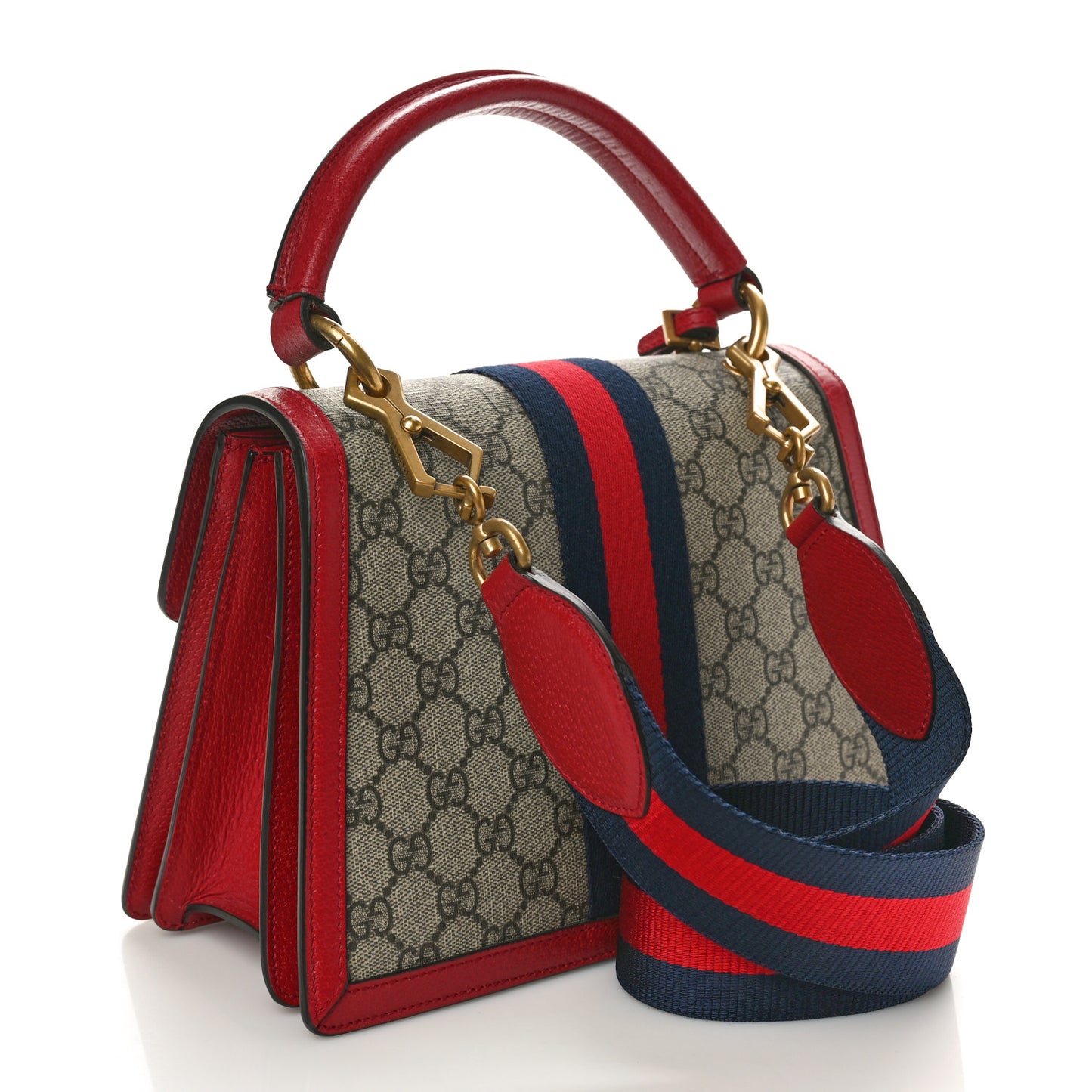 GG Supreme Monogram Small Queen Margaret Top Handle Bag Red