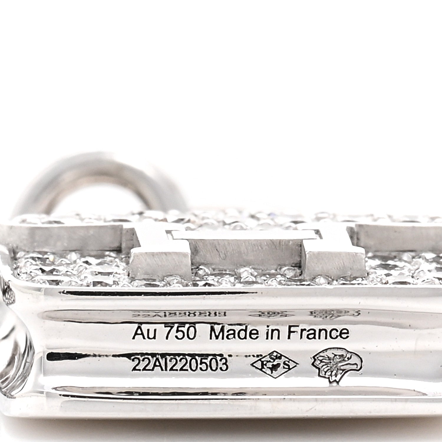 Hermes 18K White Gold Diamond Constance Amulettes Pendant Necklace 5 of 6