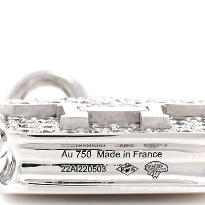 Hermes 18K White Gold Diamond Constance Amulettes Pendant Necklace 5 of 6