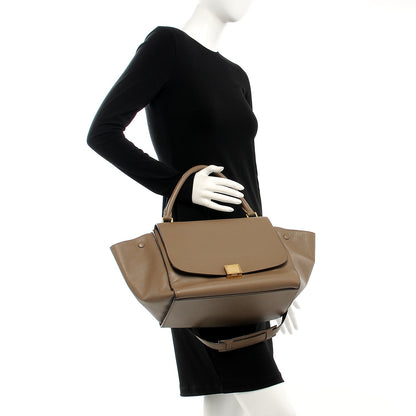 Celine Smooth Calfskin Medium Trapeze Taupe 3 of 10