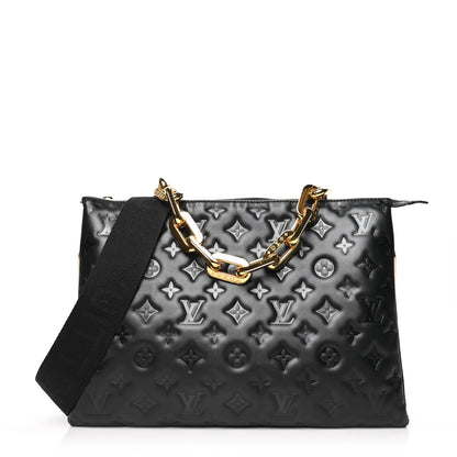 Louis Vuitton Lambskin Embossed Monogram Coussin MM Black 1 of 8
