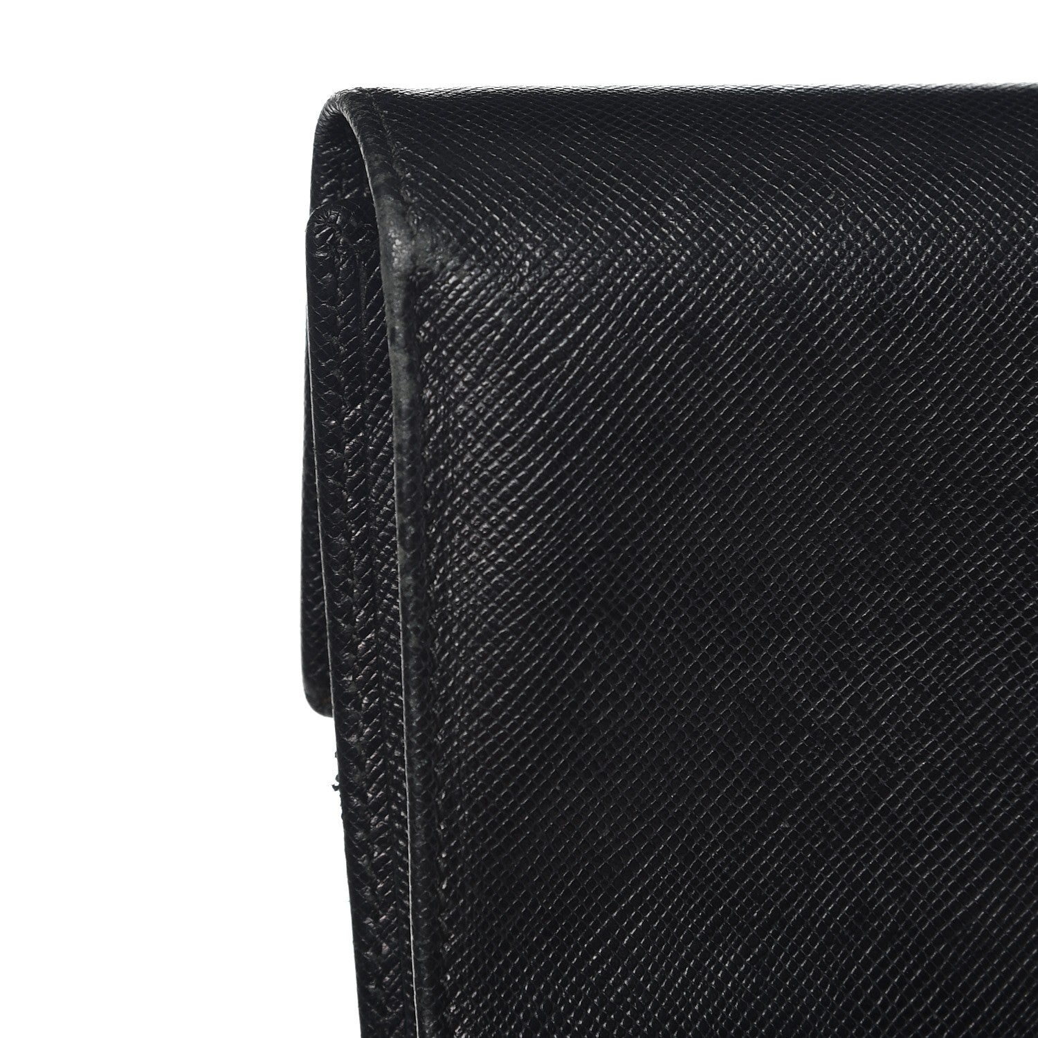 Prada Saffiano Triangle Flap Compact Wallet Nero Black 7 of 11