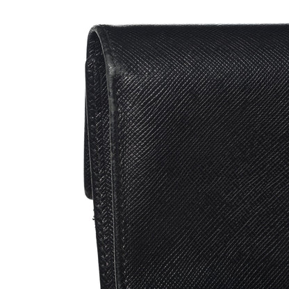 Prada Saffiano Triangle Flap Compact Wallet Nero Black 7 of 11