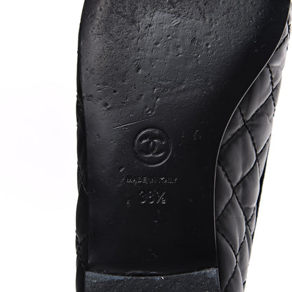 Chanel Aged Calfskin Quilted Cap Toe Ballerina Flats 38.5 Black 7 of 10