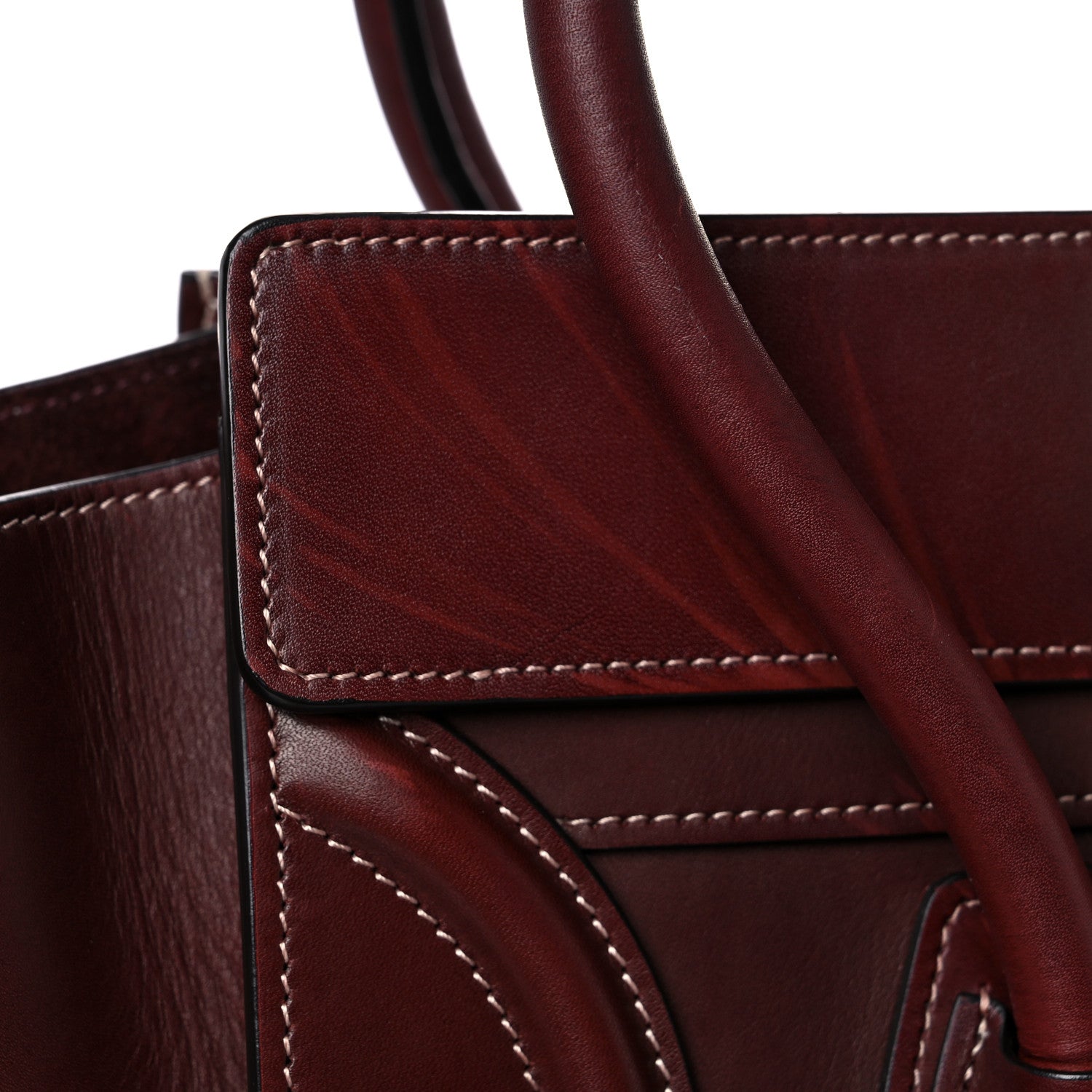 Celine Smooth Calfskin Micro Luggage Burgundy 13 of 17