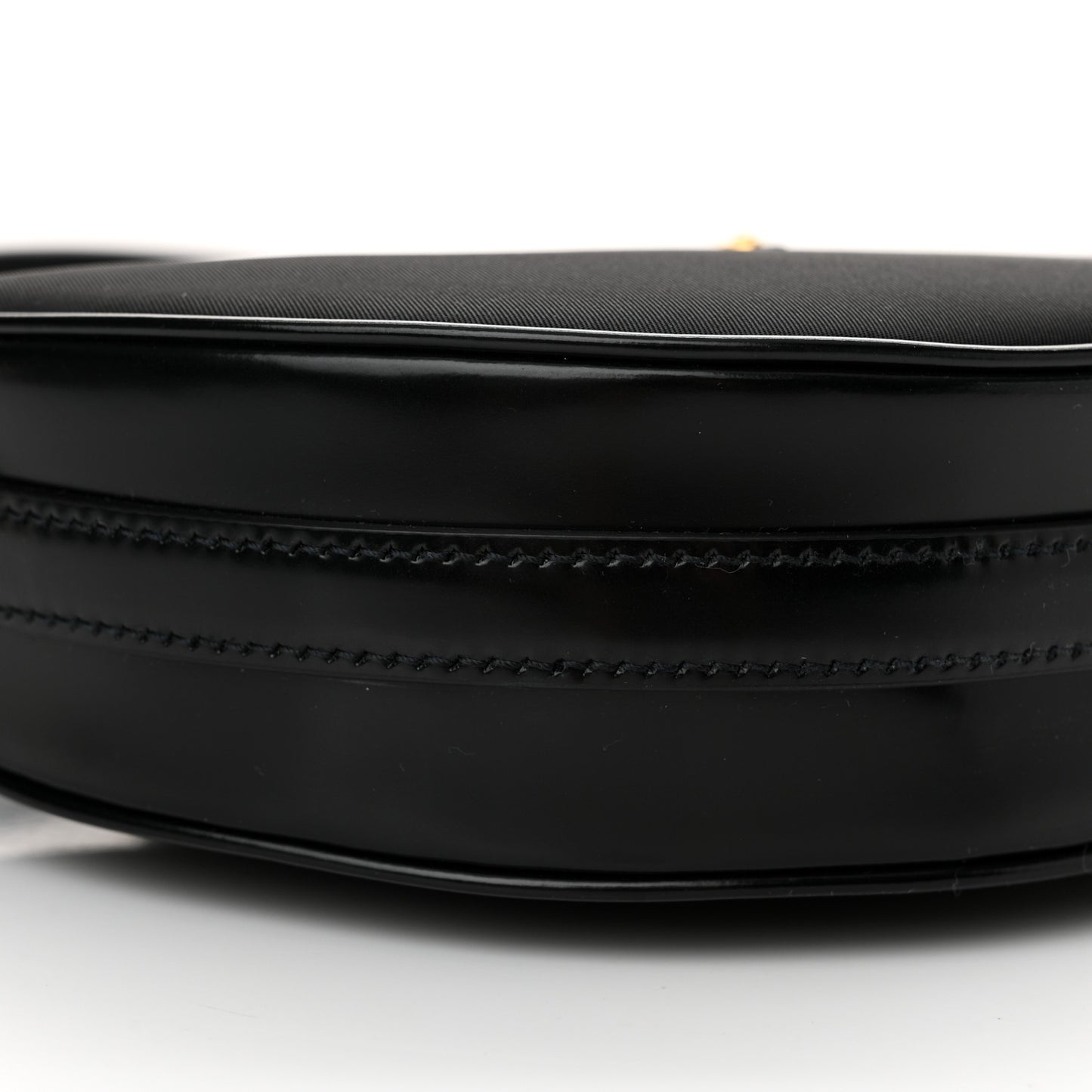 Re-Nylon Spazzolato Mini Arque Shoulder Bag Black
