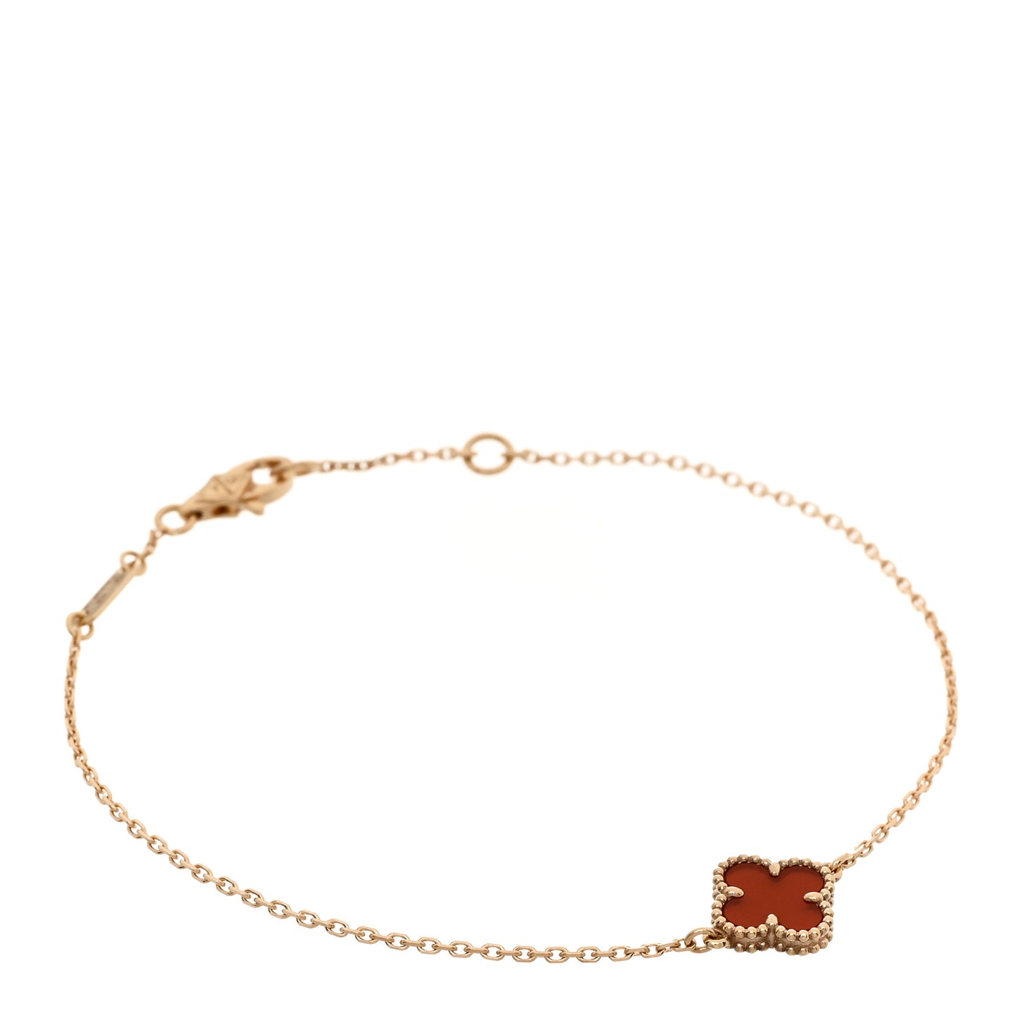 18K Rose Gold Carnelian Sweet Alhambra Bracelet