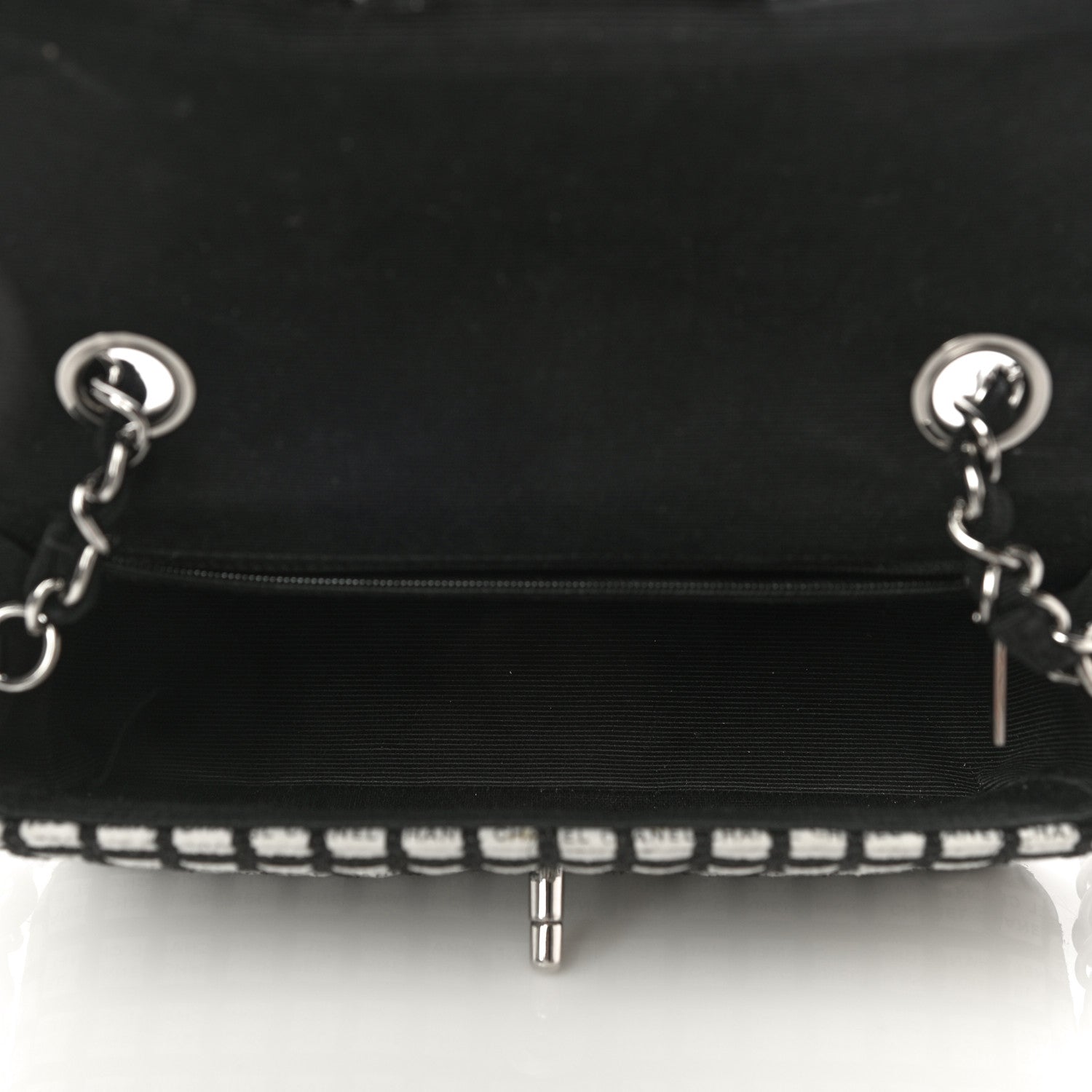 Chanel Ribbon Tweed Small Single Flap Black White 4 of 16