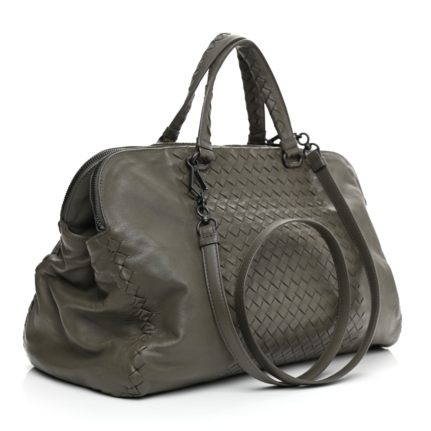 Bottega Veneta Calfskin Intrecciato Large Leggero Tote Kaki Fondente 3 of 14