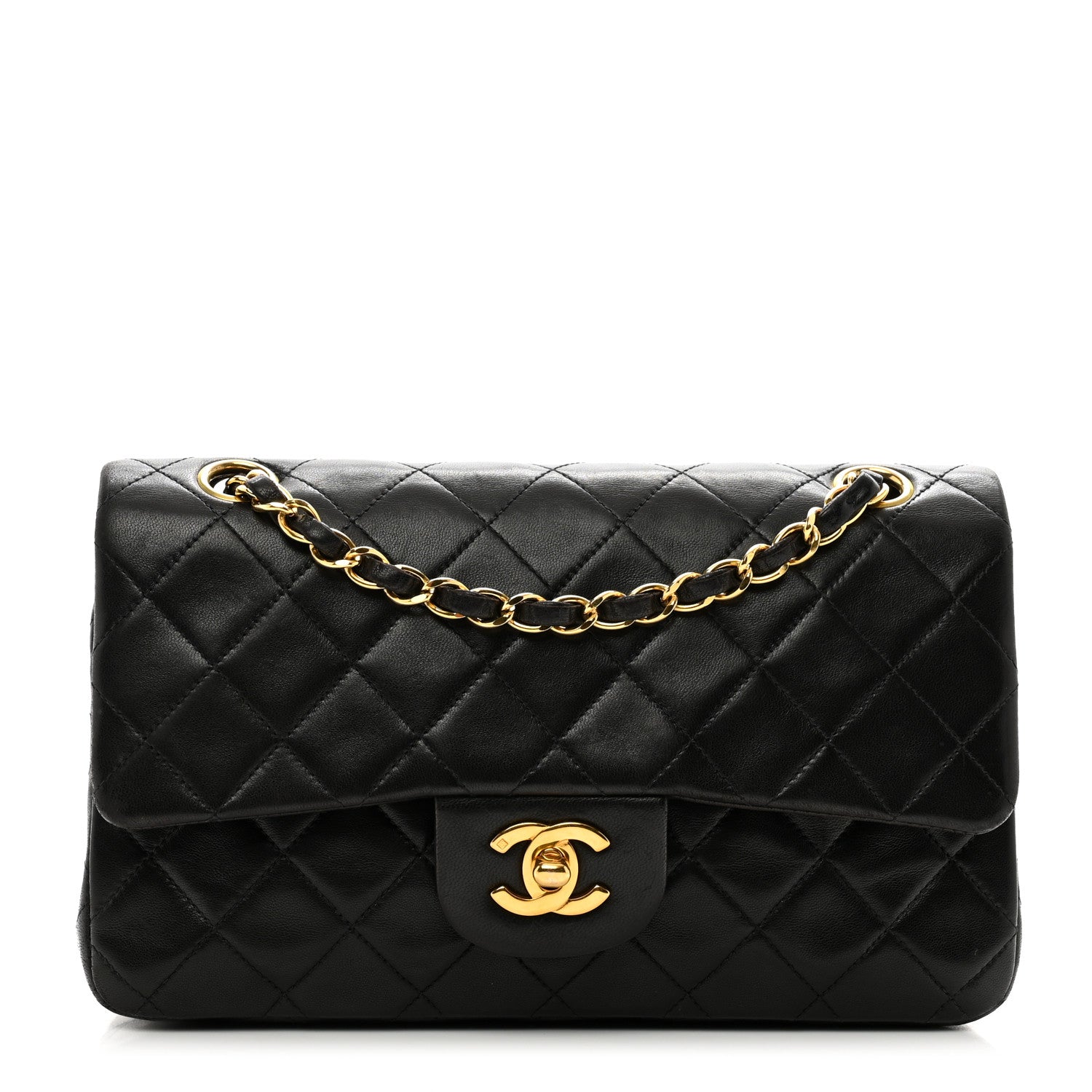 Chanel Lambskin Quilted Small Double Flap Black 1 of 12