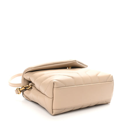 Saint Laurent Calfskin Y Quilted Monogram Toy Loulou Crossbody Bag Dark Beige 4 of 10