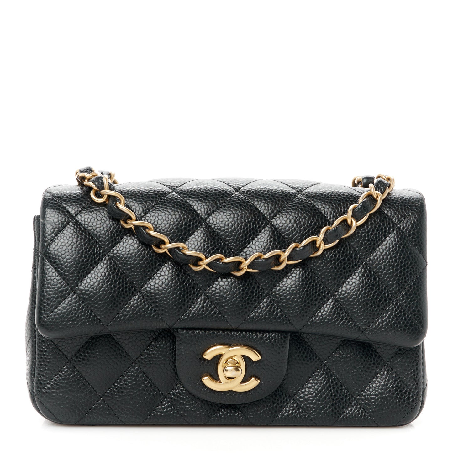 Caviar Quilted Mini Rectangular Flap Black