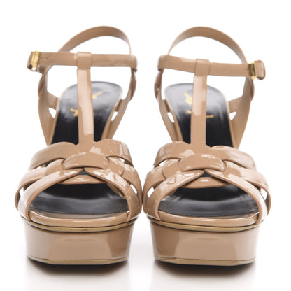 Saint Laurent Patent Tribute 75 Platform Sandals 40 Dark Nude 2 of 10
