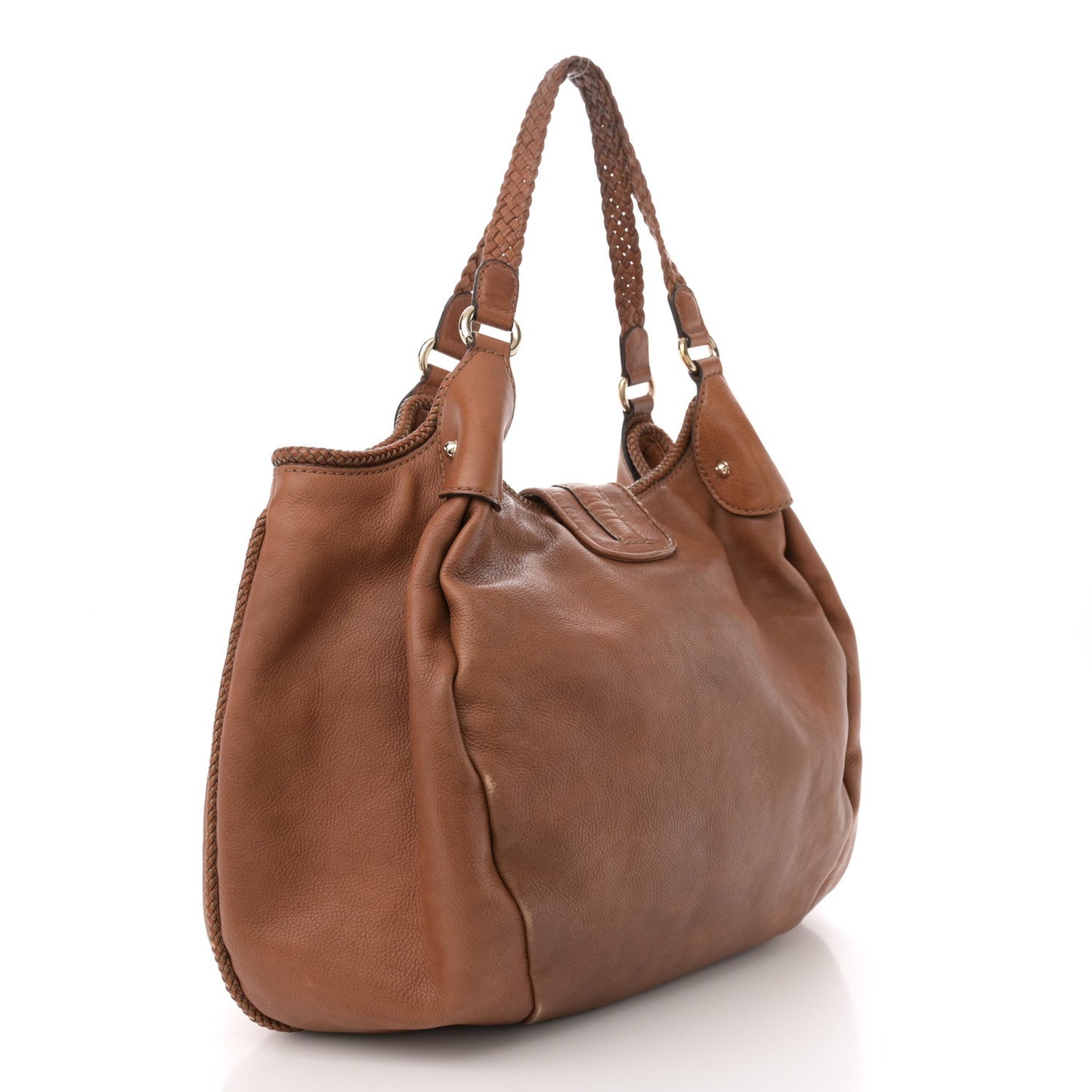 Pebbled Calfskin Medium Marrakech Shoulder Bag Camel