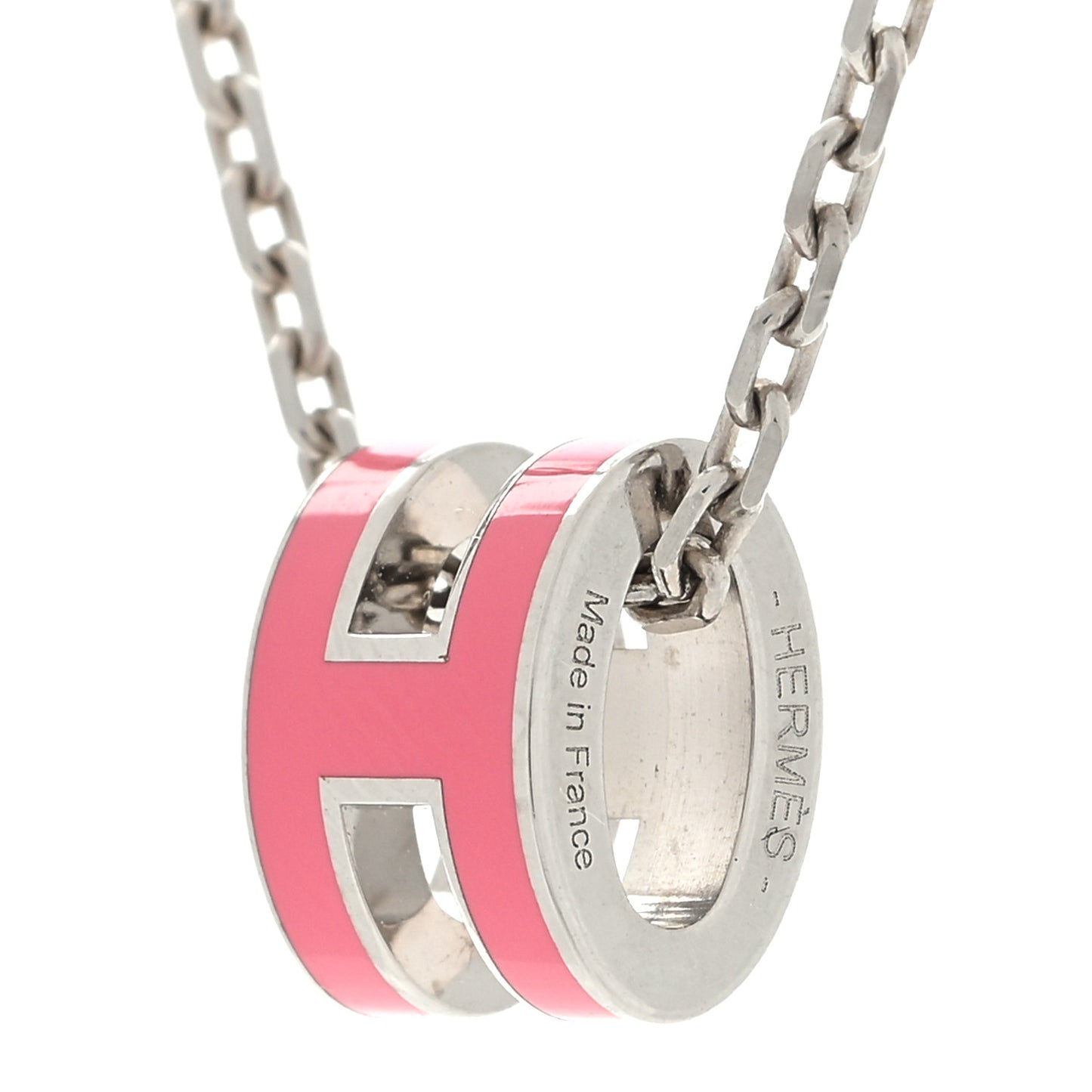 Lacquered Palladium Mini Pop H Pendant Necklace Rose Extreme