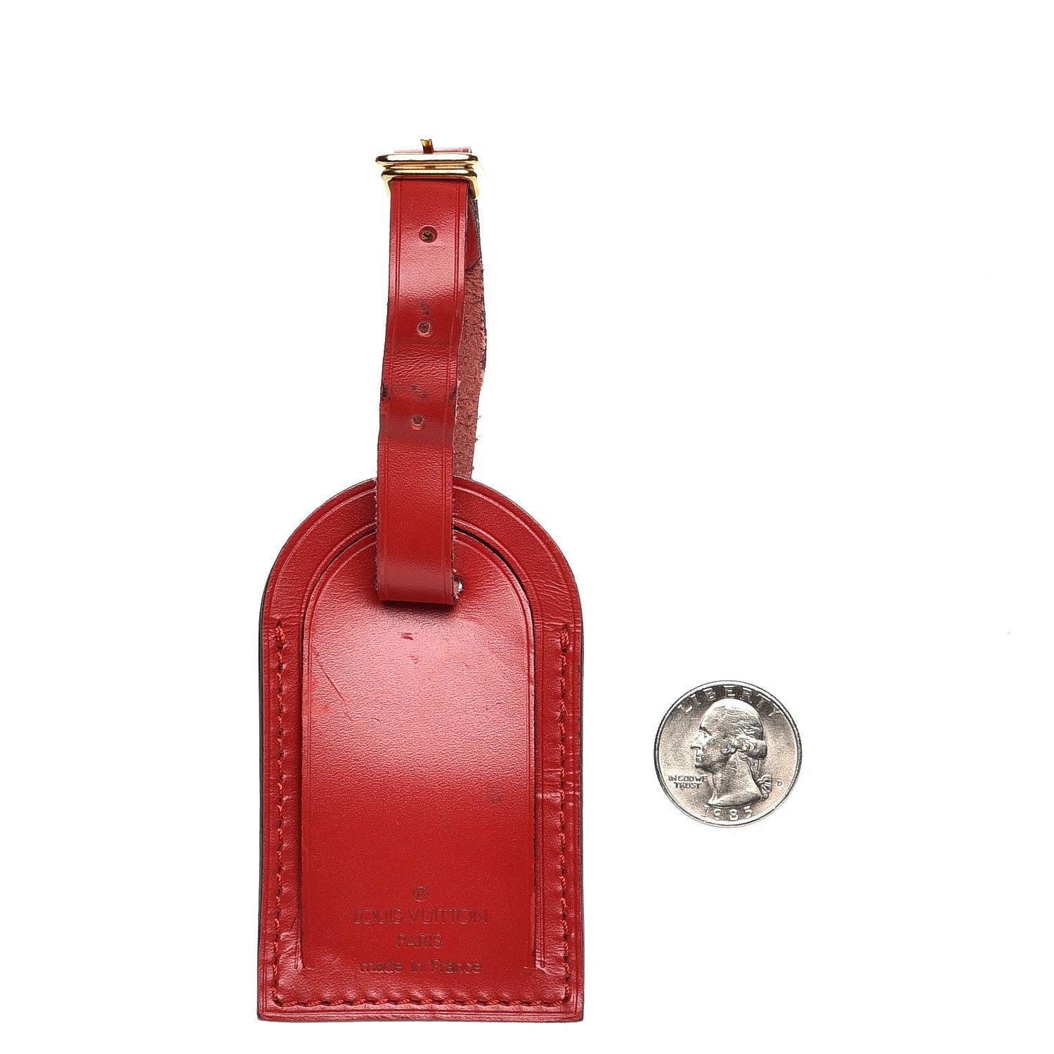 Louis Vuitton Calfskin Luggage Tag Red 2 of 5