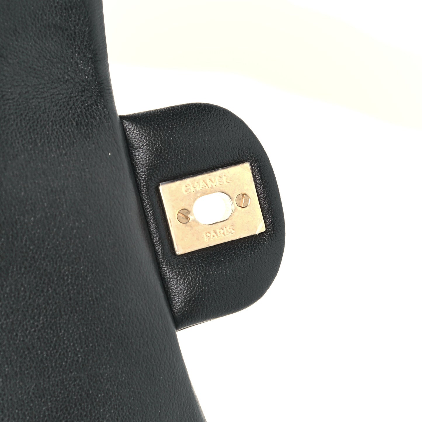 Caviar Calfskin Quilted Top Handle Flap Black