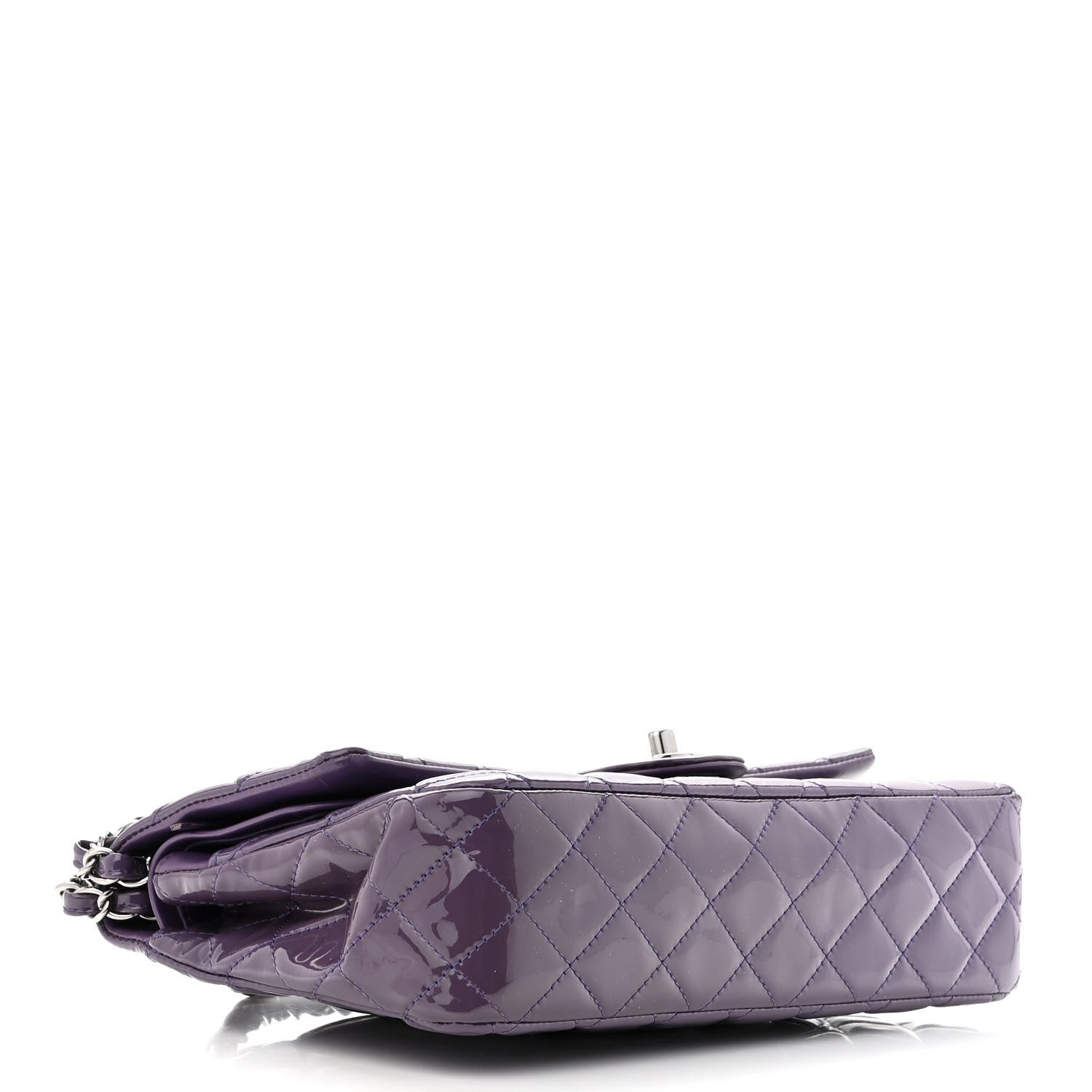 Chanel Patent Quilted Medium Double Flap Light Purple 4 of 11
