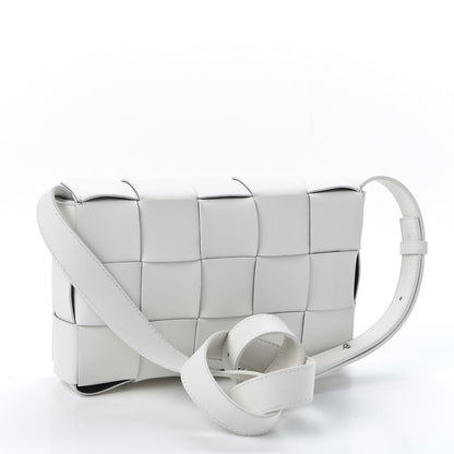 Bottega Veneta Lambskin Maxi Intrecciato Cassette Crossbody Bag White 2 of 8