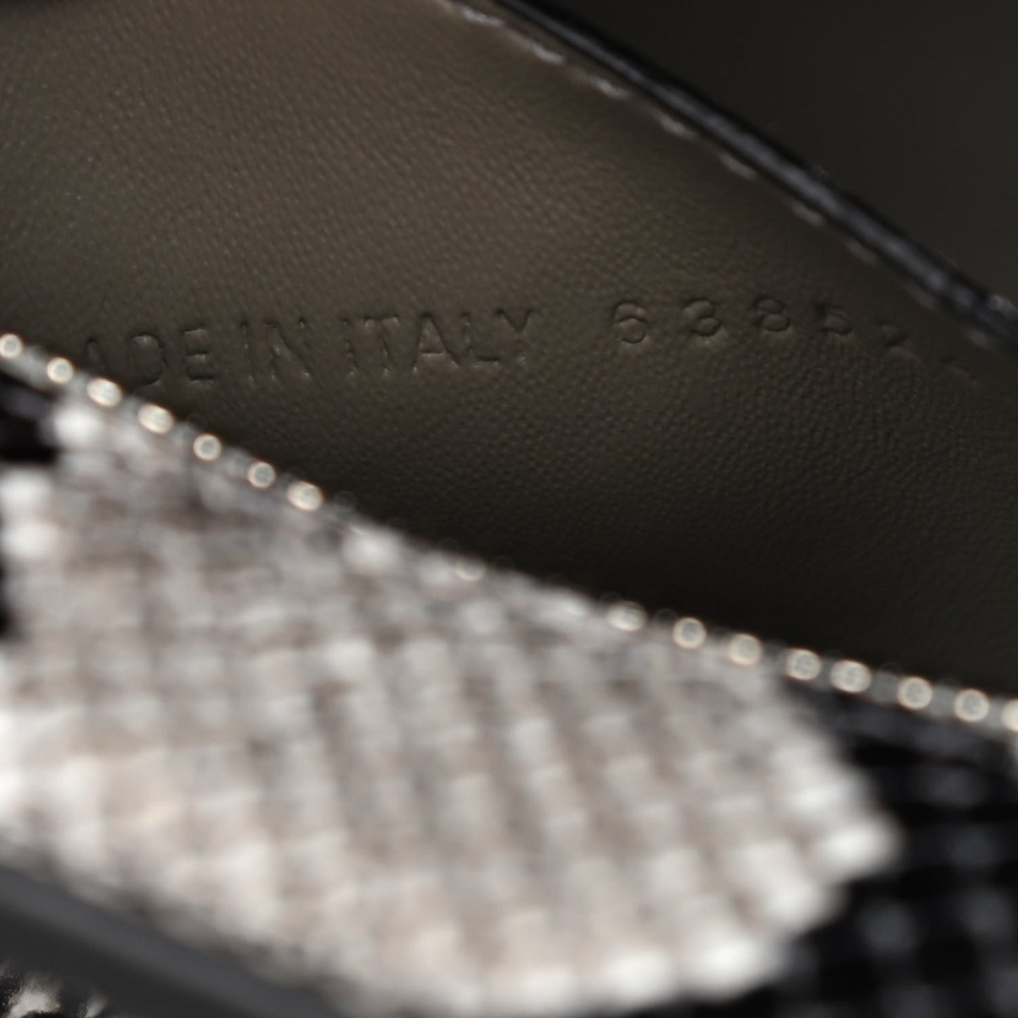 Grained Calfskin Snake Effect Neo Classic Silver Hardware Mini City Black White