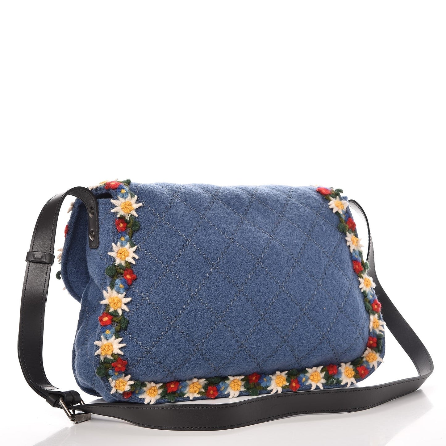 Felt Embroidered Large Crest Austrian Satchel Blue