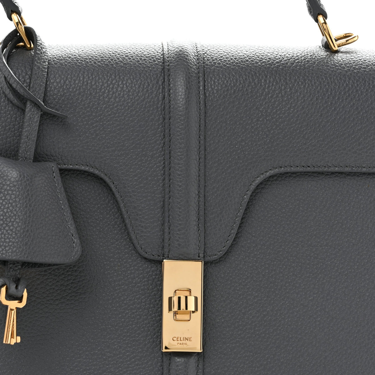 Grained Calfskin Classique 16 Top Handle Bag Cloud