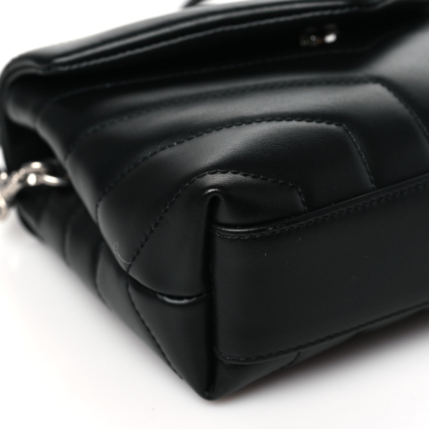 Calfskin Y Quilted Monogram Toy Loulou Crossbody Bag Black