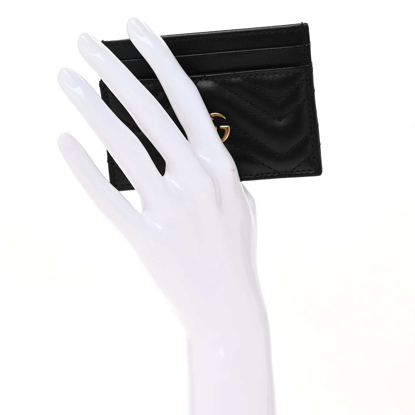 Calfskin Matelasse GG Marmont Card Holder Black