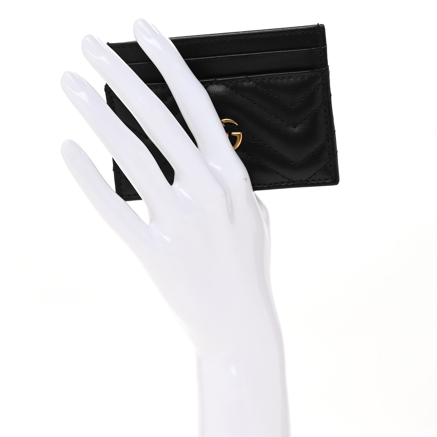 Gucci Calfskin Matelasse GG Marmont Card Holder Black 2 of 7