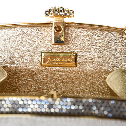 Judith Leiber Swarovski Crystal Minaudiere Clutch Silver 9 of 16