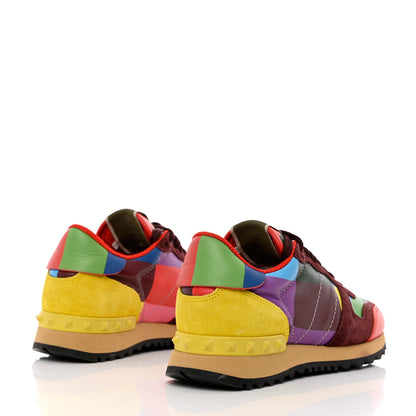 Valentino Garavani Calfskin Rockstud 1973 Womens Rockrunner Sneakers 35 Multicolor 4 of 12