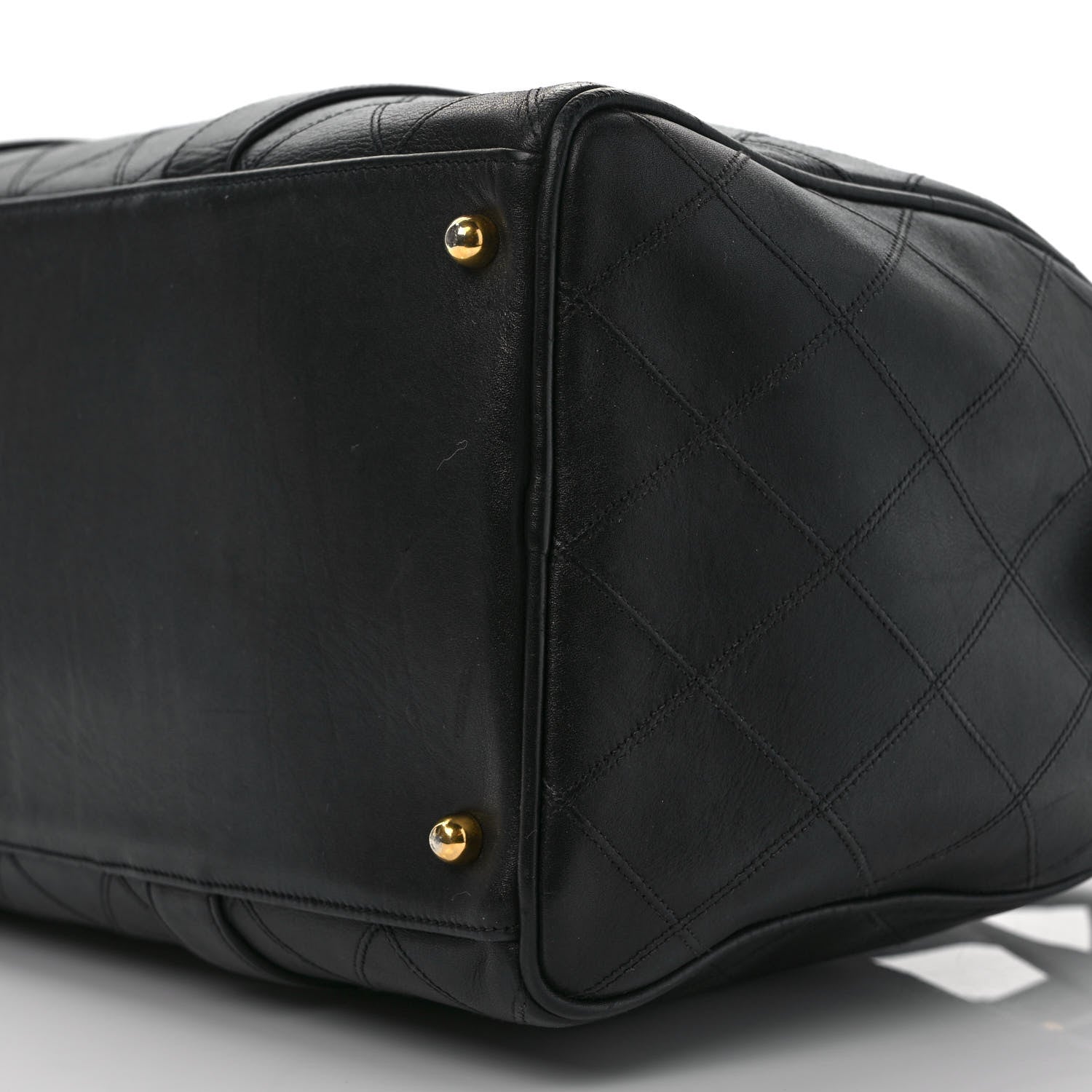 Chanel Calfskin Stitched CC Boston Black 9 of 12